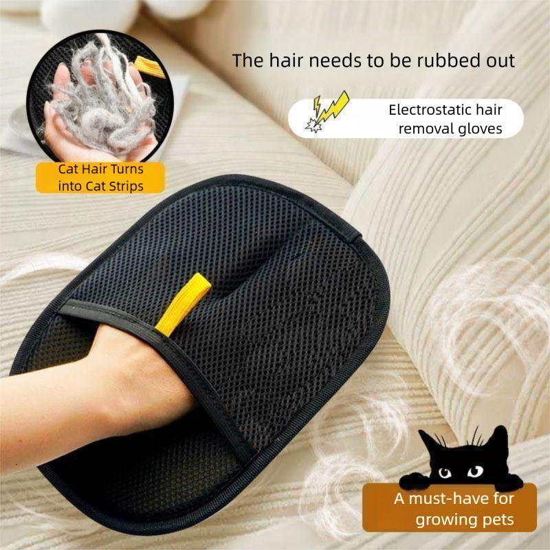 2-In-1 Pet Hair Remover Glove & Brush Self Cleaning Grooming Tool for Cat & Dog Say Goodbye to Floating Hair on Clothes Furniture & Car Seats Reusable & Easy Clean!