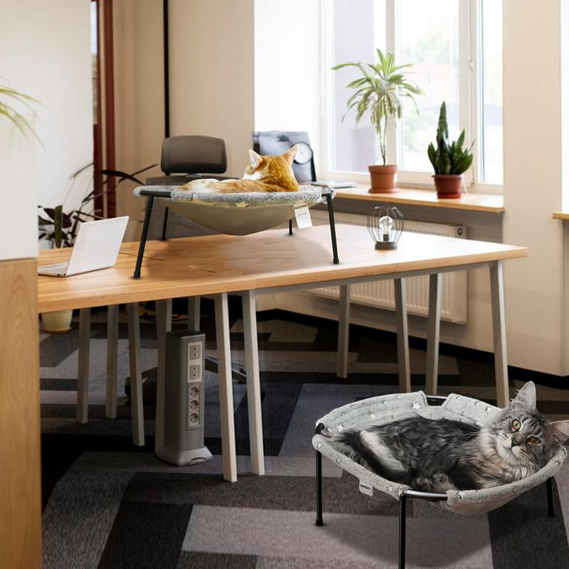 POMESEA Desk & Floor Cat Hammock,Soft Elevated Pet Bed for Dogs & Cats, Glow in the Dark,Napping Spot,Raised Cozy Hammock,Cat Lounge Furniture