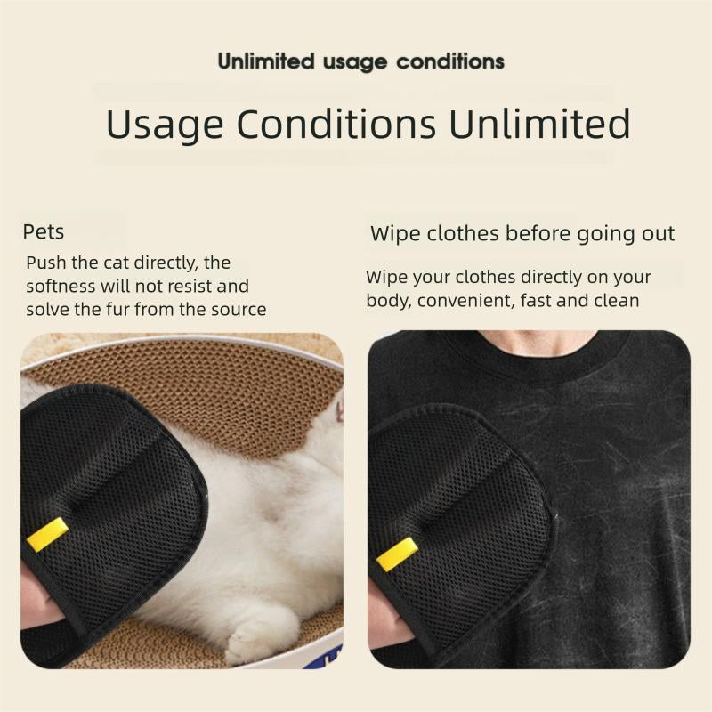 2-In-1 Pet Hair Remover Glove & Brush Self Cleaning Grooming Tool for Cat & Dog Say Goodbye to Floating Hair on Clothes Furniture & Car Seats Reusable & Easy Clean!