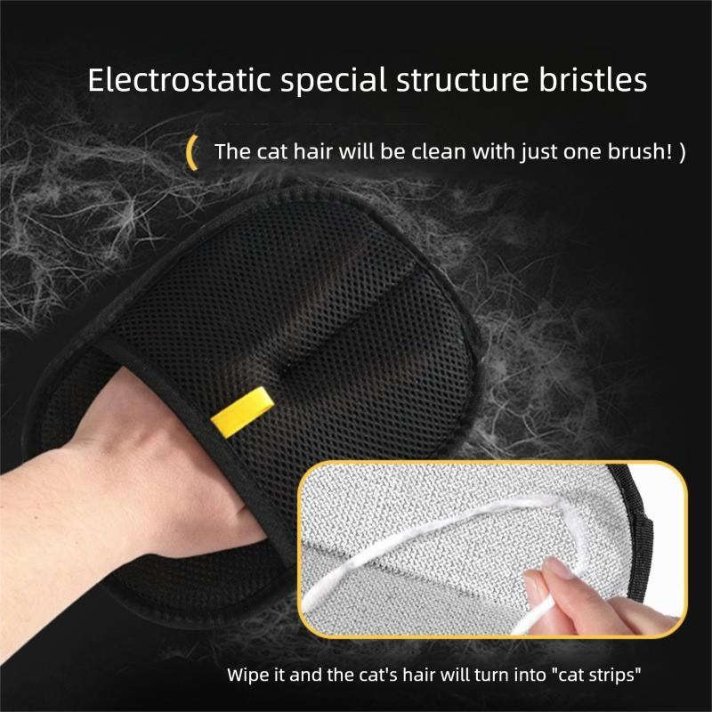2-In-1 Pet Hair Remover Glove & Brush Self Cleaning Grooming Tool for Cat & Dog Say Goodbye to Floating Hair on Clothes Furniture & Car Seats Reusable & Easy Clean!