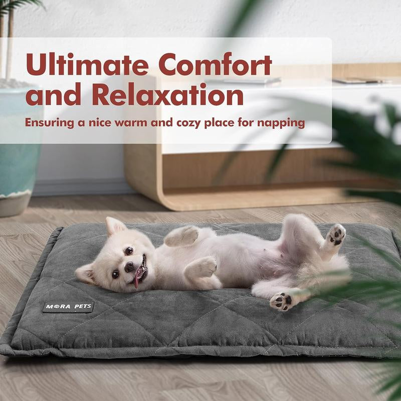 Mora Pets Self-Heating Cat Bed Self-Heating Cat Mat Thick Thermal Pet Tabletop 24 X 18 Inches with Sensor Cover Machine Washable Ultra-Warm Mat for Outdoor and Indoor Cats and Small Dogs