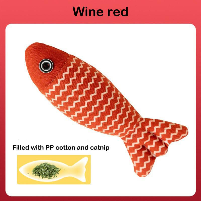 Catnip Fish Cat Toy Self-Entertainment Boredom Relief Realistic Fish Kitten Teething Teaser Wand Pet Cat Supplies