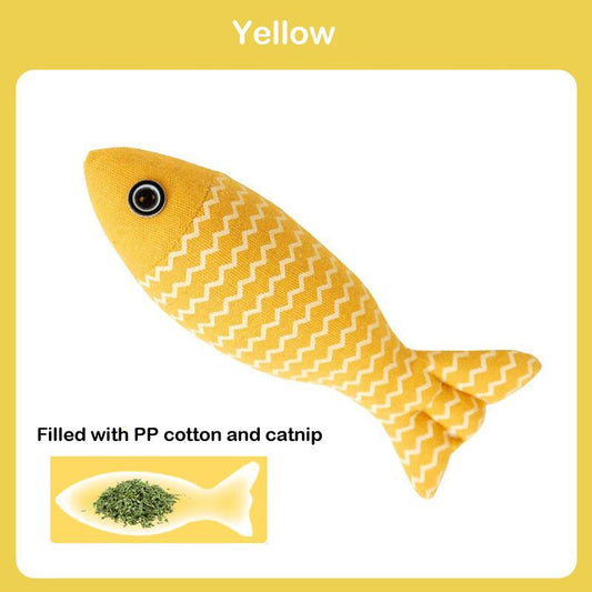 Catnip Fish Cat Toy Self-Entertainment Boredom Relief Realistic Fish Kitten Teething Teaser Wand Pet Cat Supplies