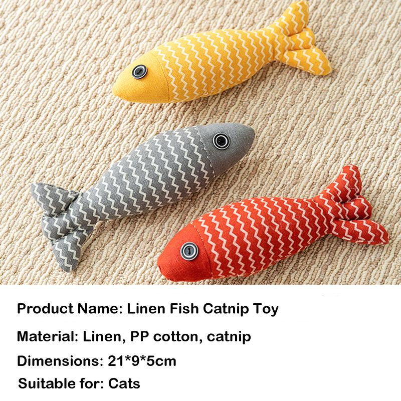 Catnip Fish Cat Toy Self-Entertainment Boredom Relief Realistic Fish Kitten Teething Teaser Wand Pet Cat Supplies
