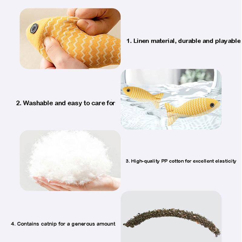 Catnip Fish Cat Toy Self-Entertainment Boredom Relief Realistic Fish Kitten Teething Teaser Wand Pet Cat Supplies
