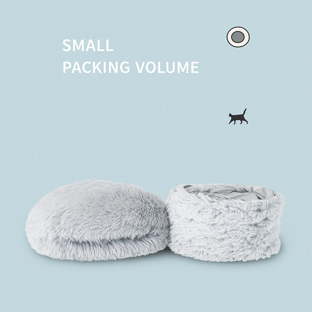 Winter Warm Fluffy Plush Cat Tunnel Bed