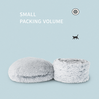 Winter Warm Fluffy Plush Cat Tunnel Bed