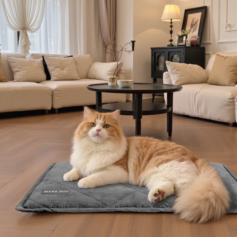 Mora Pets Self-Heating Cat Bed Self-Heating Cat Mat Thick Thermal Pet Tabletop 24 X 18 Inches with Sensor Cover Machine Washable Ultra-Warm Mat for Outdoor and Indoor Cats and Small Dogs