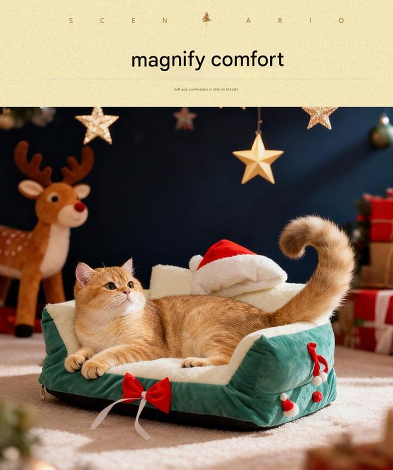 Pet Sofa Cat Bed Two in One! Removable and Easy to Clean, Soft and Non-Sticky, Cats Lie Super Comfortable