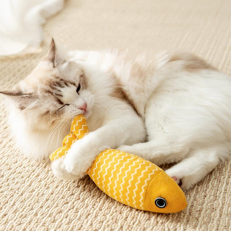 Catnip Fish Cat Toy Self-Entertainment Boredom Relief Realistic Fish Kitten Teething Teaser Wand Pet Cat Supplies