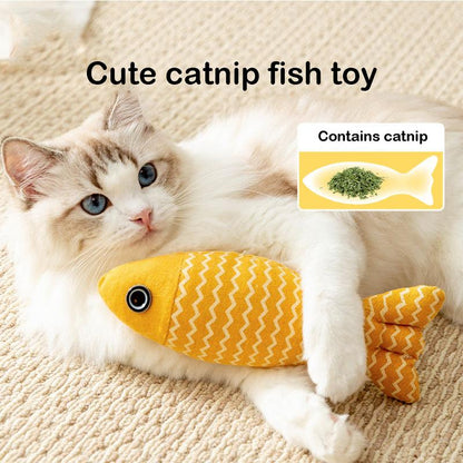 Catnip Fish Cat Toy Self-Entertainment Boredom Relief Realistic Fish Kitten Teething Teaser Wand Pet Cat Supplies